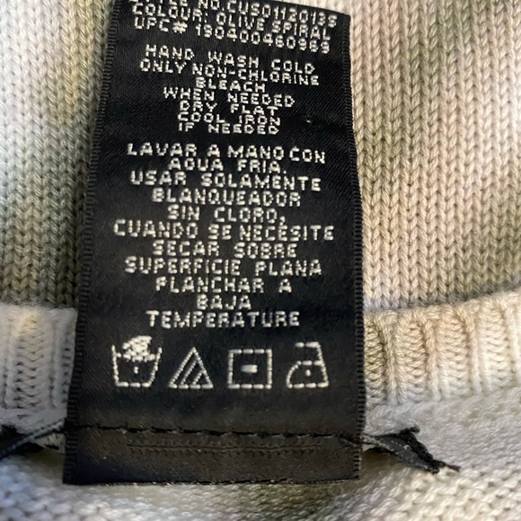 DESIGN History Sweater Tie Dyed Green Size Large Long Sleeves Ribbed Trim - Picture 6 of 7